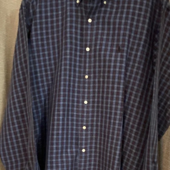 POLO RL BLUE & ORANGE CHECK LONG SLEEVE BUTTON DOWN SHIRT/SIZE 2XL/NEVER WORN!!! - Picture 2 of 6